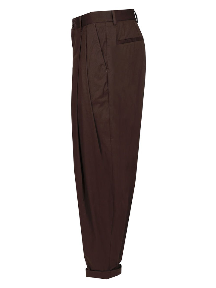 Dolce & Gabbana Brown Double Pleat Trousers - Brown | 10208a365b45d249f00b3f3f99687164c6782635