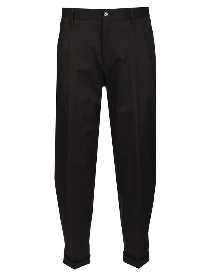 Dolce & Gabbana Brown Double Pleat Trousers - Black | 02bb9b4b577f71de9a8264b7029051c5a07ef04f