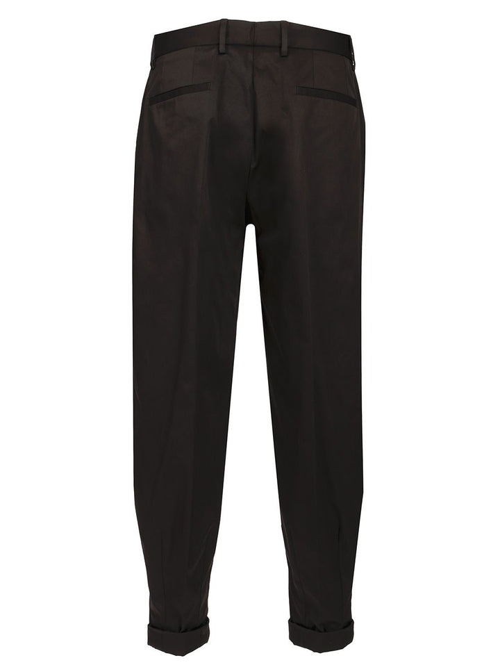 Dolce & Gabbana Brown Double Pleat Trousers - Black | 3c7b5775276c579a5f8b449fde1e6bc408b26aa0
