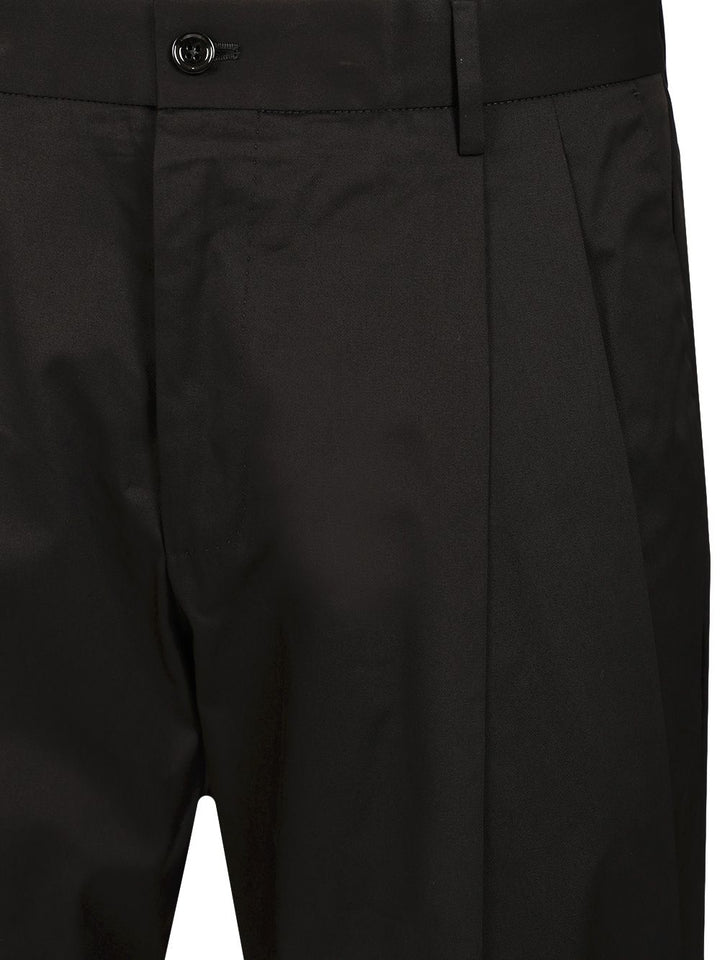 Dolce & Gabbana Brown Double Pleat Trousers - Black | e01ffdd78a8ffdb6723127e9ce71a2356c9a7d2d