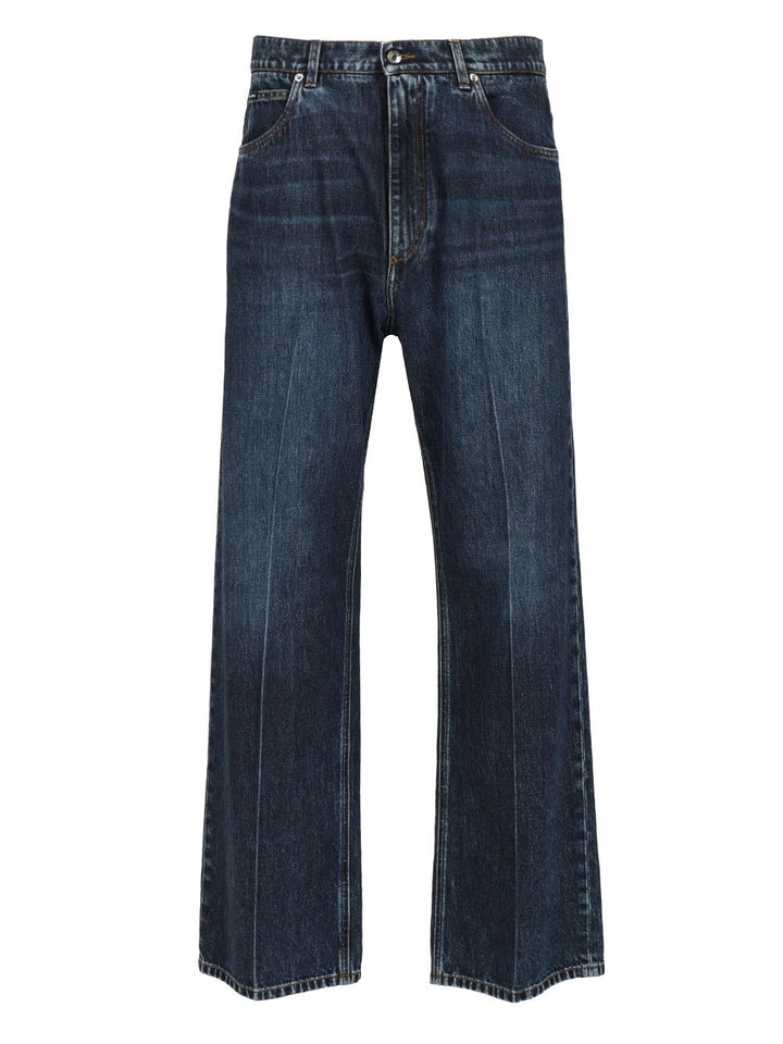 Dolce & Gabbana Oversize Cotton Jeans - Blue | 79e9737e10c80a44d665e31dd98d2889f9cafcdb