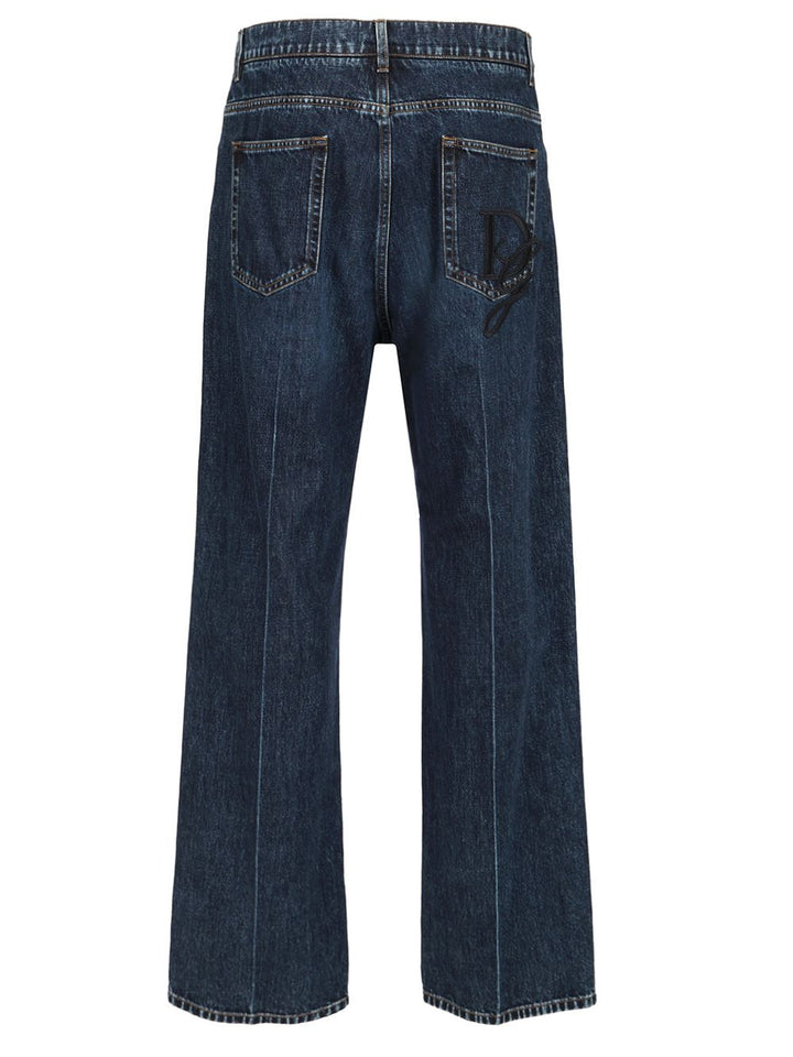 Dolce & Gabbana Oversize Cotton Jeans - Blue | a651c4f4a8e1376e376a24ad14b7343aa162d7a5