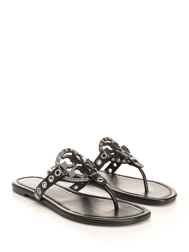 Tory Burch Miller Eyelet Sandals - Black | 97ce5ea32210b14ceac2d0a48bb2e997b995e739