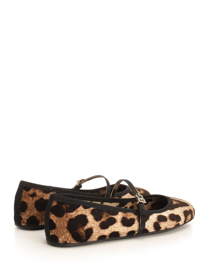 Dolce & Gabbana Printed Velvet Ballerina Scarpe basse - Animalier | 0b7293e3c2e99eb20a700b14f1f023957bc27b13