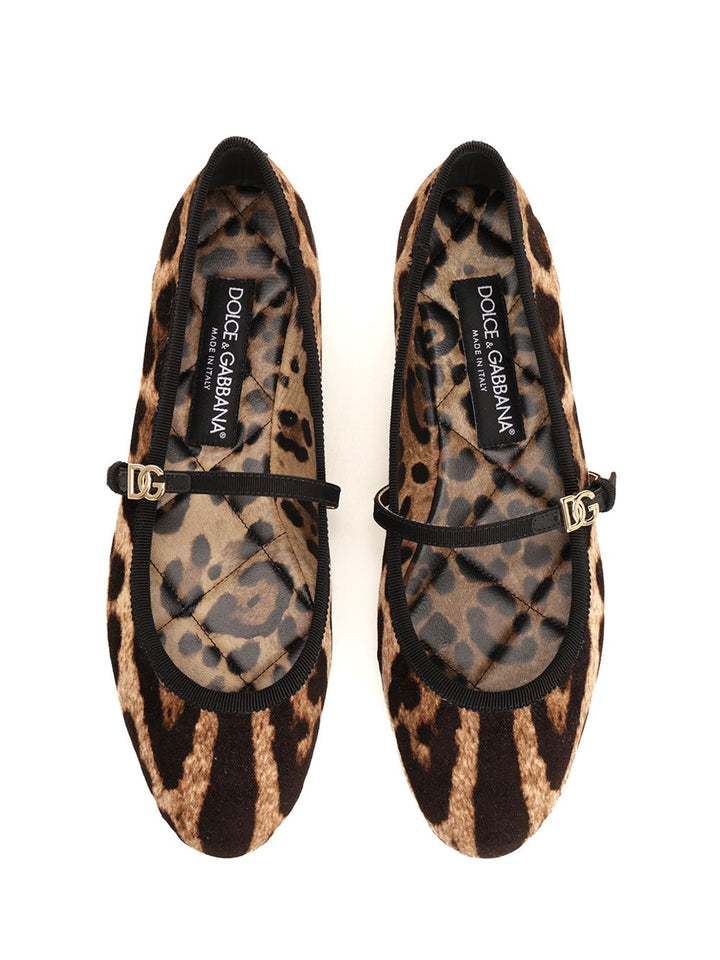Dolce & Gabbana Printed Velvet Ballerina Scarpe basse - Animalier | cdd2a19eaffb58e04d81e2c236cfe00a8dd093bb