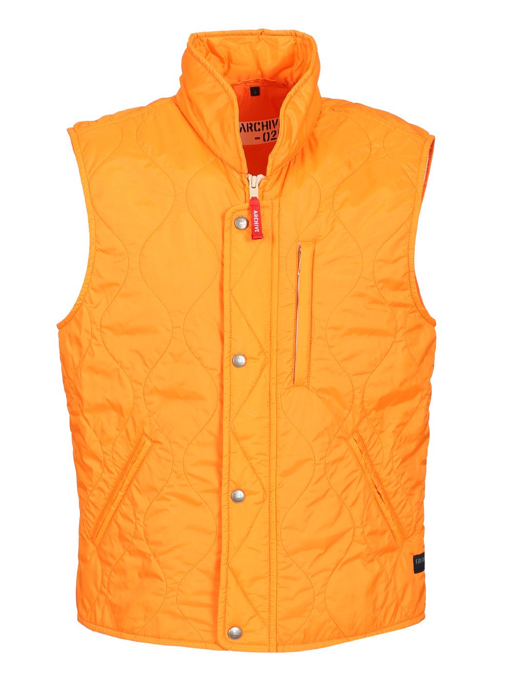 Fay Quilted Nylon Vest Jackets - Orange | bc249b08327911a82f4beef3f8b5a6c52ecd909c