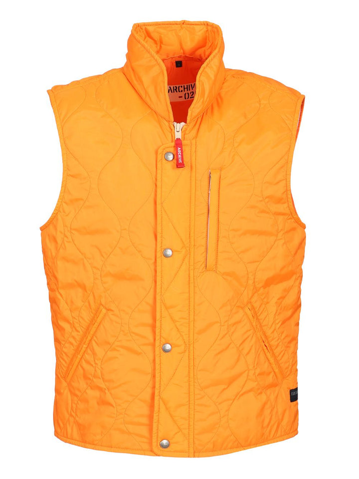 Fay Quilted Nylon Vest Jackets - Orange | bc249b08327911a82f4beef3f8b5a6c52ecd909c