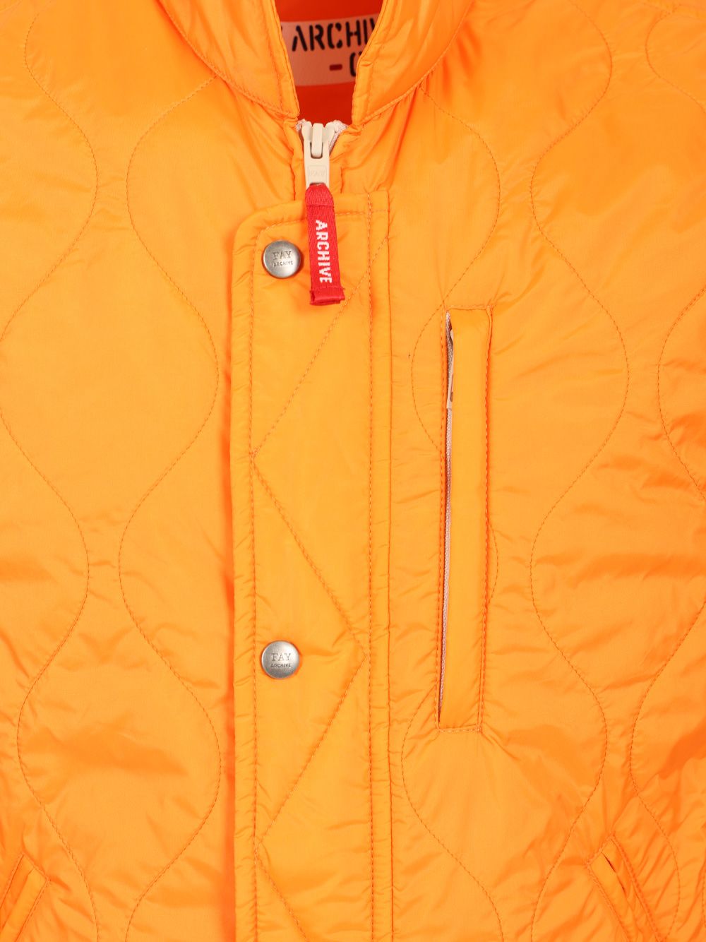 Fay Quilted Nylon Vest Jackets - Orange | b96d679ce745dfa4add65f766112b16a0caf3596