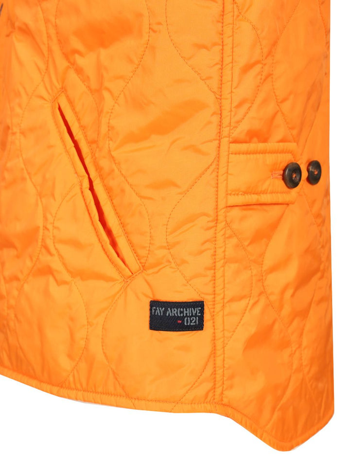 Fay Quilted Nylon Vest Jackets - Orange | 9649862bd4a172bc333c0095243ef457ffb51419