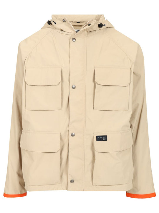 Short Fisherman Raincoat Jackets Beige