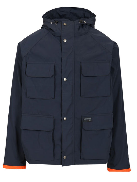 Windbreaker With Hood Jackets Blue