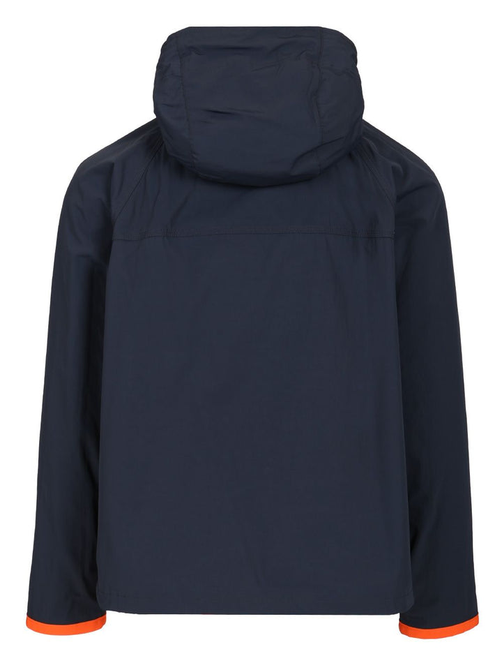 Fay Windbreaker With Hood Jackets - Blue | e805b21b5484189006e93184acbed55a376df483