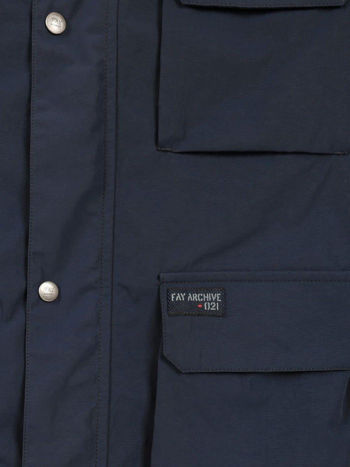 Fay Windbreaker With Hood Jackets - Blue | 7197dcc9ad1579f0dc2480052b185f70c9bc33d4