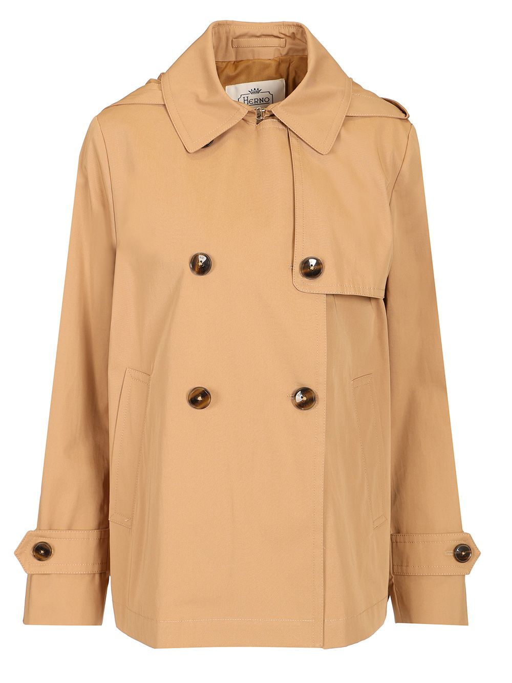 Herno Short Waterproof Trench Coat Coats - Beige | 664e93c2244dff6fae3395c5b72872beb3292f03
