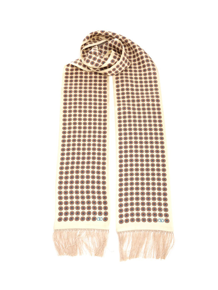 Valentino Garavani Silk Bandeau Scarf Scarves And Foulards - Beige | 9d8c33845e8a647328d3b26d331869bb99e19994