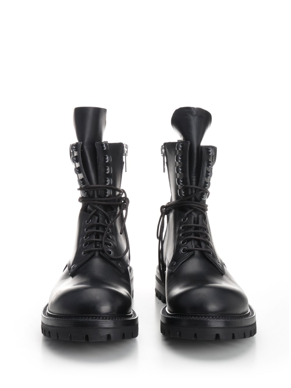 Rick Owens Black Leather Army Boots - Black | eb485b0003c419d55656770743343133d8cfdc58