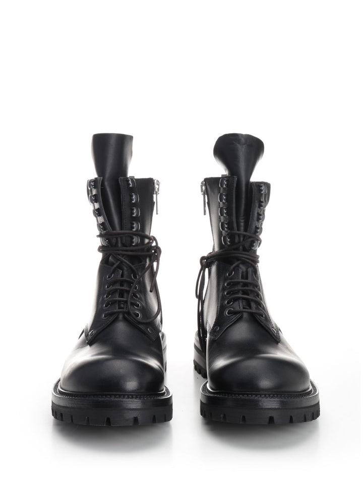Rick Owens Black Leather Army Boots - Black | eb485b0003c419d55656770743343133d8cfdc58