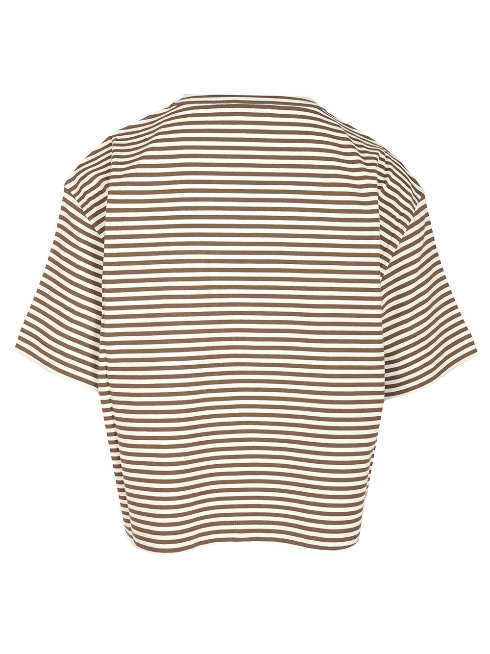 Brunello Cucinelli Striped Crop T-Shirt - Multicolor | 64032353d6aaedf995f478c54bbde11fd06f5dc4