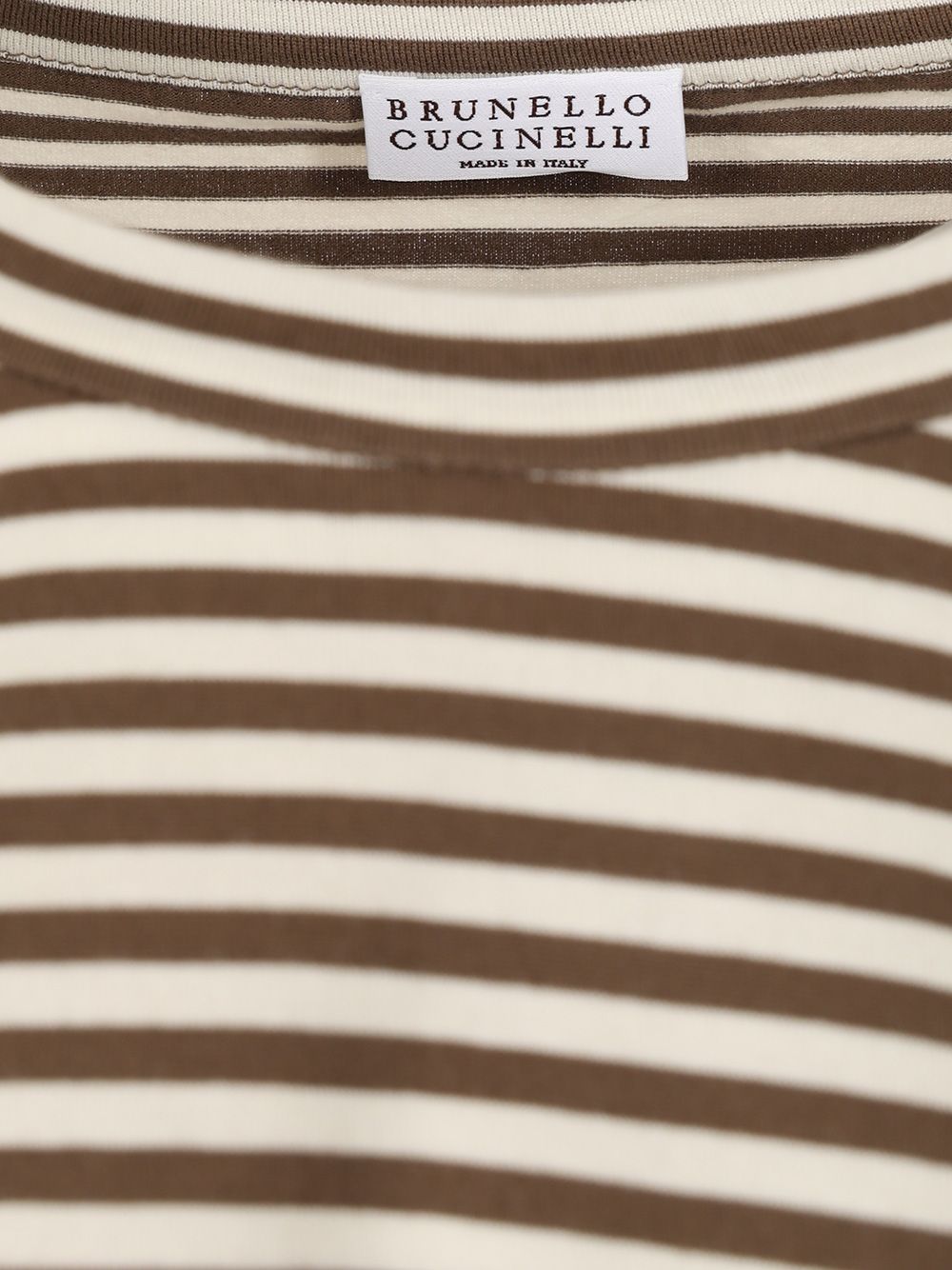Brunello Cucinelli Striped Crop T-Shirt - Multicolor | 906bec79100c2662ebe67222441a7fa7f988f67f