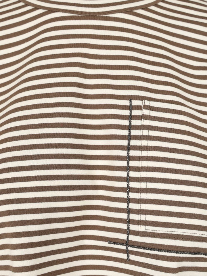 Brunello Cucinelli Striped Crop T-Shirt - Multicolor | c88fa1994578e2e7b7caf7c65a40f24dc1080d09
