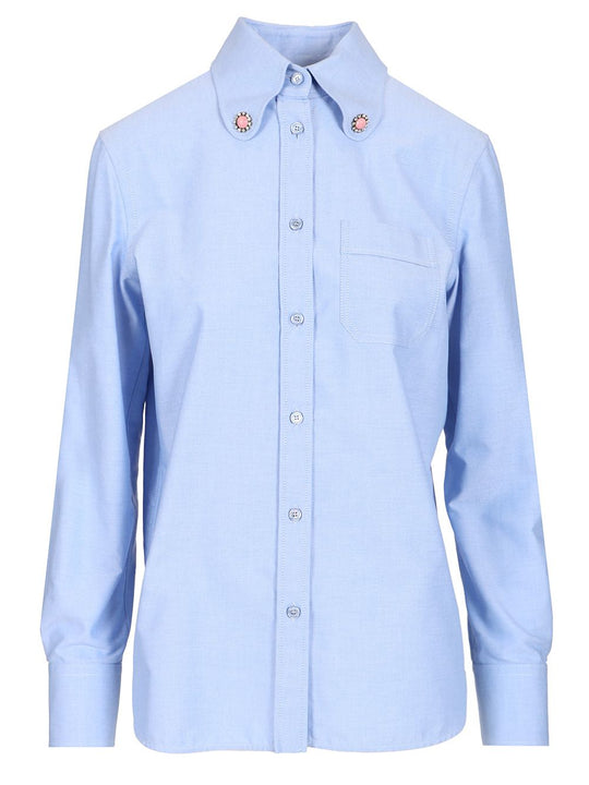 Oxford Cotton Shirt Shirts Light Blue