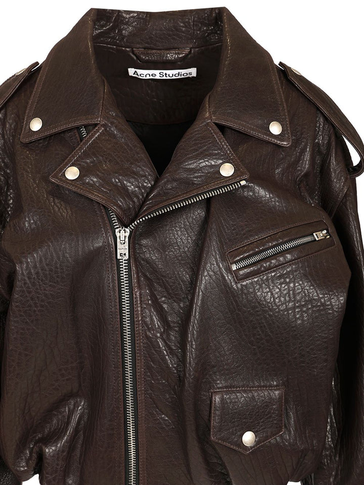 Acne Studios Leather Jacket Jackets - Brown | 87aafe3637cfd631fd707826924a8335aaa39240
