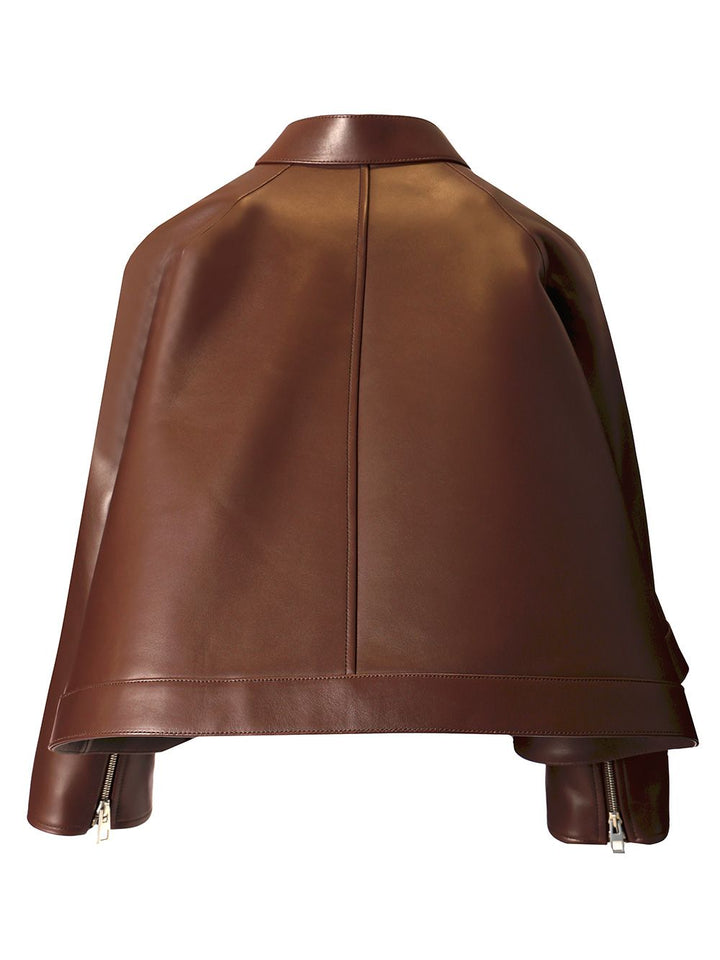 Loewe Nappa Leather A-Line Jacket Jackets - Brown | 5d9eb60923c49477ab5b184b488b5dd9902dbc34