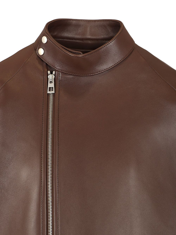 Loewe Nappa Leather A-Line Jacket Jackets - Brown | 7beefc39b7d180362c3a0ed5544fba77c6247ed9