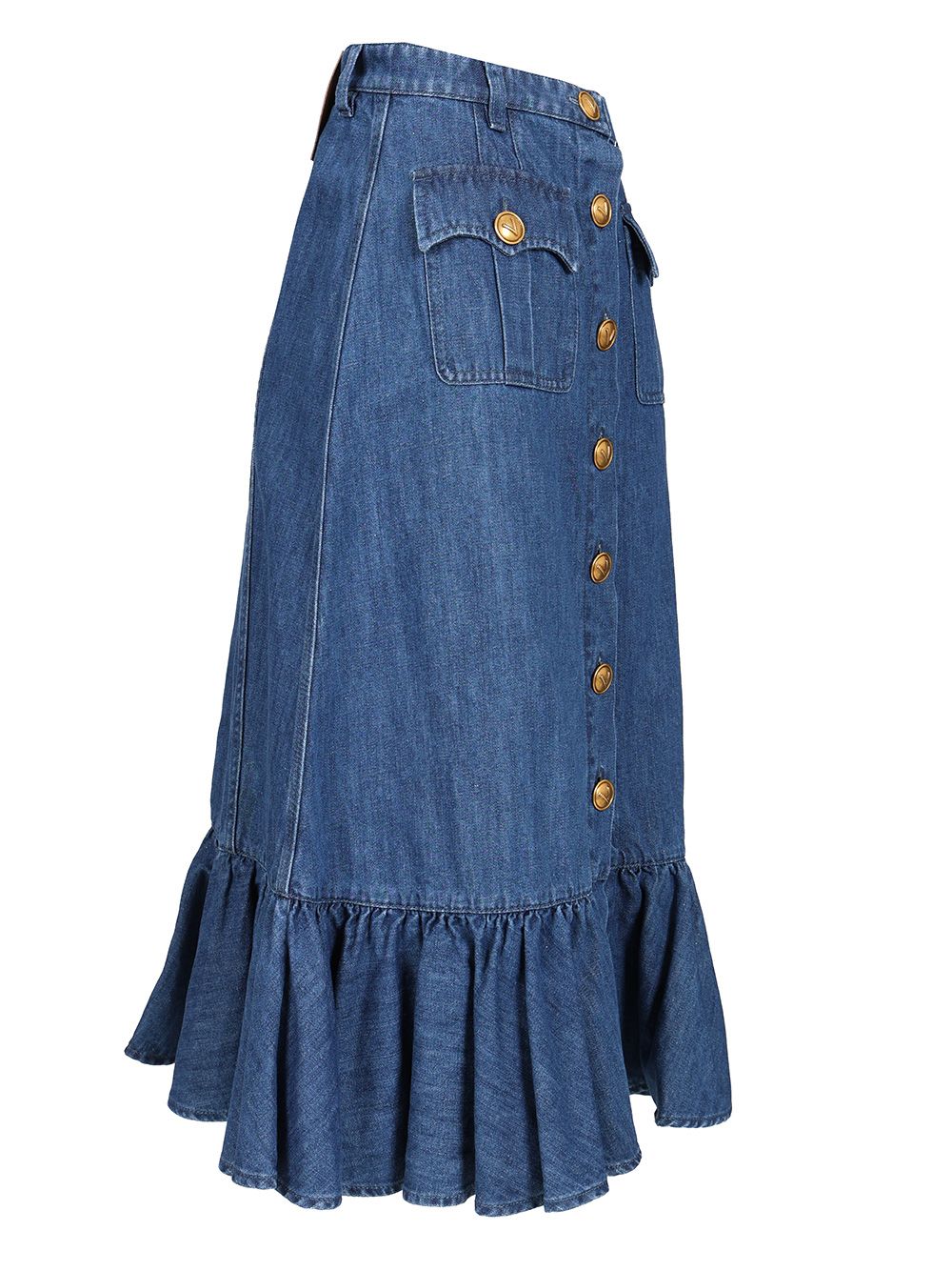 Valentino Garavani Denim Midi Skirt Skirts - Blue | b72a1d81008ade27dd74dd749dc9e7a354f78567