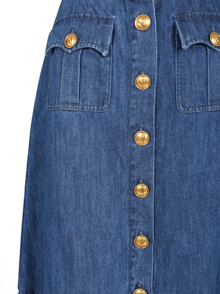 Valentino Garavani Denim Midi Skirt Skirts - Blue | c1f8f59537c6d0ffc811b43c6edf1f9da186872c