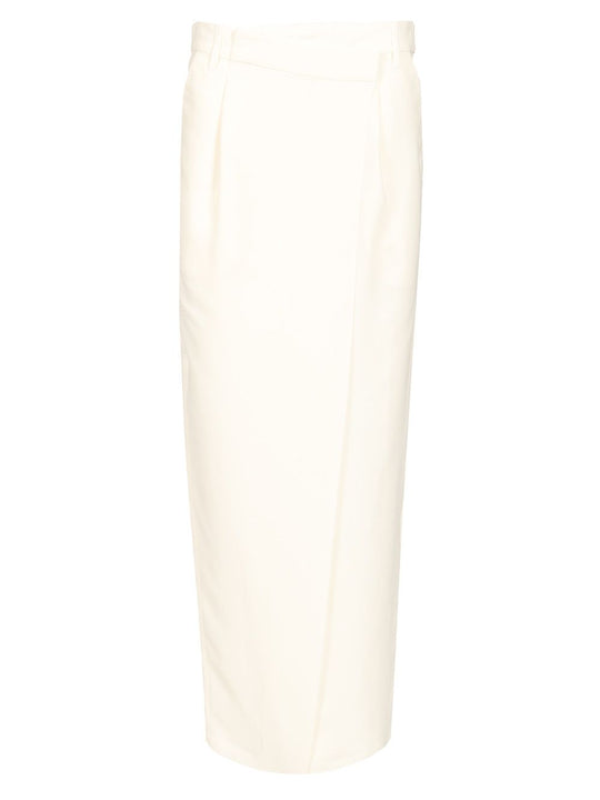 Long Wrap Skirt Skirts White