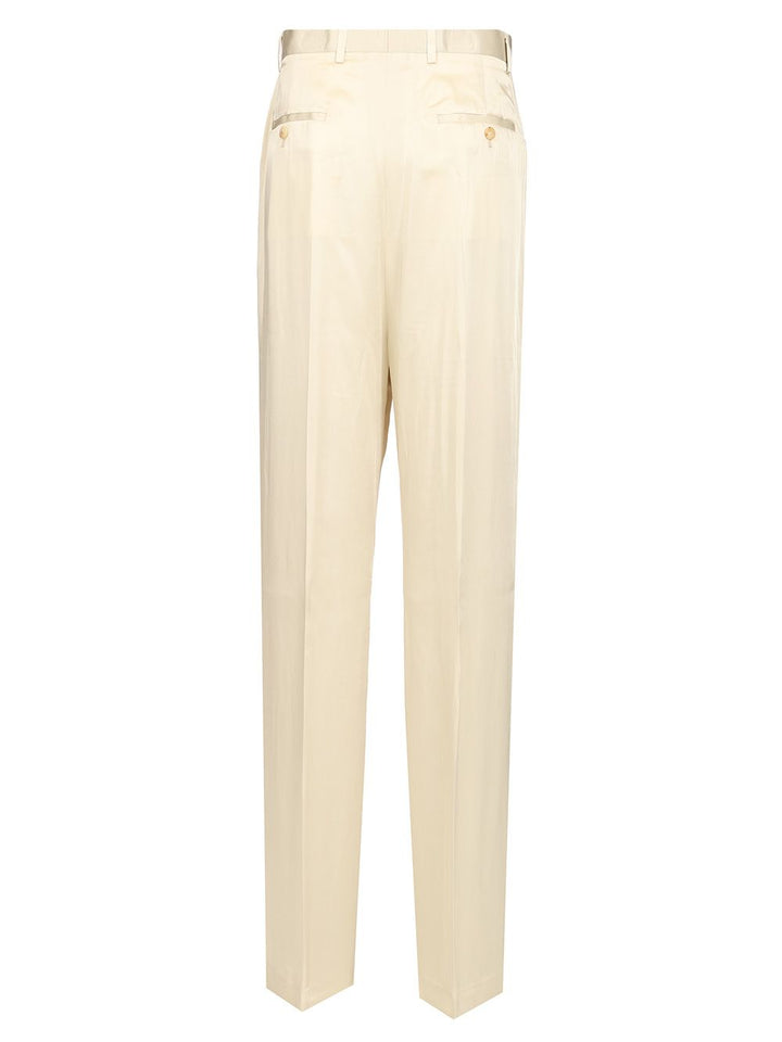 Rick Owens Silk Charmeuse Trousers - White | 7d82e241a82e071d14beb6e919d60ead852385a3