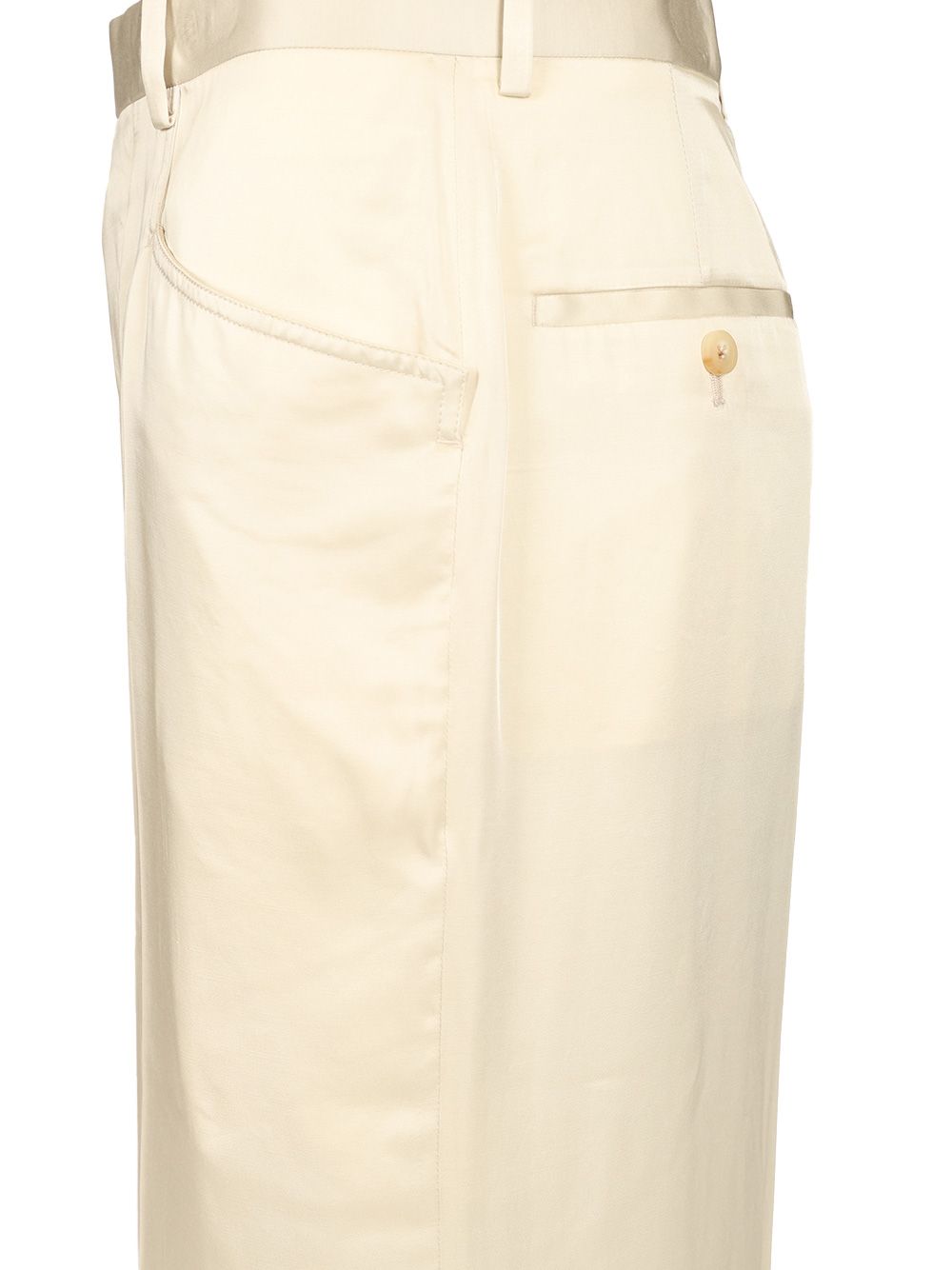 Rick Owens Silk Charmeuse Trousers - White | 338180a72c7bb0ad1a587df199eac6419cc7975f
