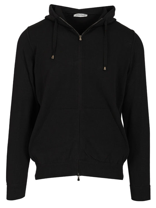 Black Cotton Sweatshirt Knitwear Black