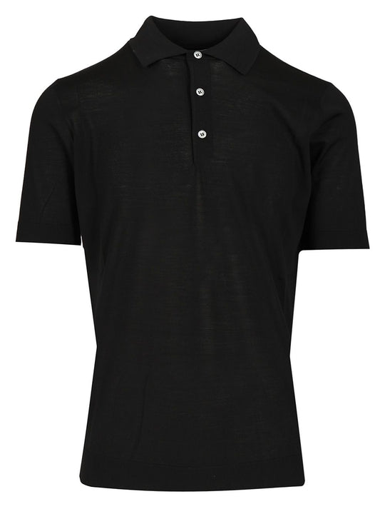 Wool Polo Shirt Black