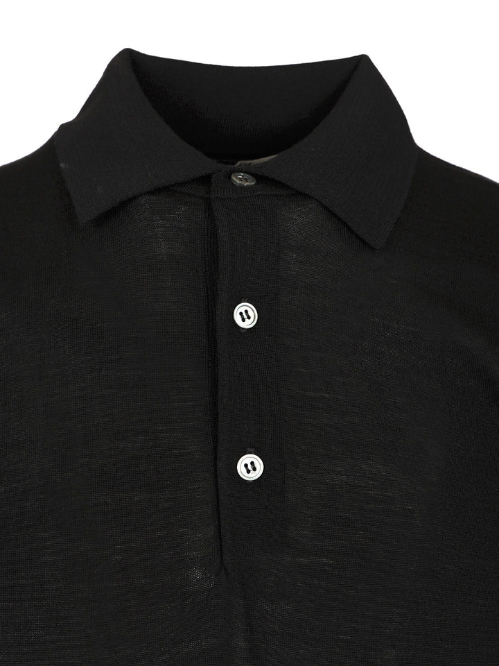 Filippo De Laurentiis Wool Polo shirt - Black | cb2464f86dfbdabedaebd593409b291c3339666a