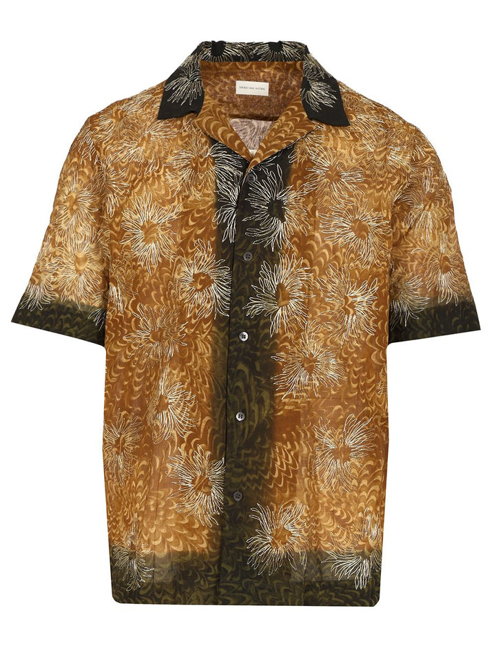 Dries Van Noten Short Sleeve Cotton Shirt Shirts - Brown | 966af99fbe6a3029eb89cbf547bf768514d1642f