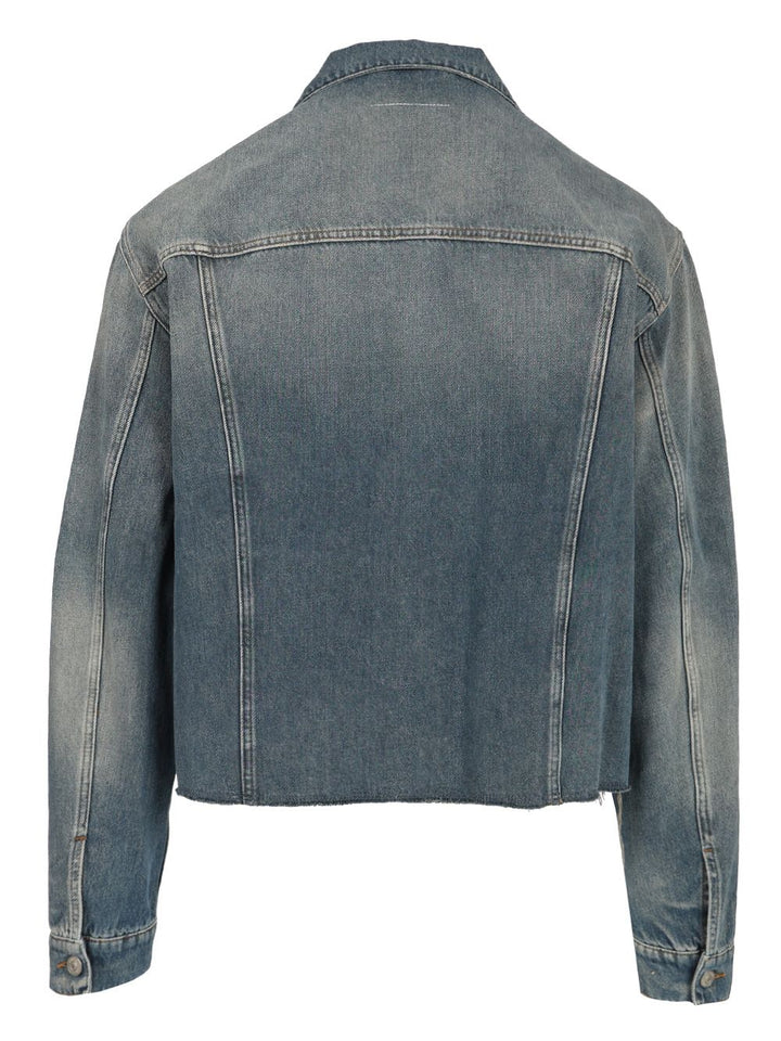 Mm6 Maison Margiela Denim Jacket Jackets - Blue | c725a241316fcedec4d84bfdf3316fffccaf9837
