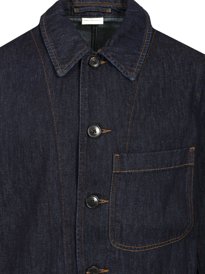 Dries Van Noten Denim Jacket Jackets - Blue | 7efba548322dc2580d5fedf0b182ca14531c6aed