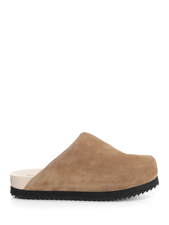 Suede Clogs Sandals Brown
