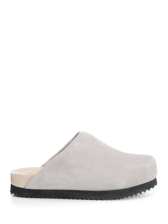 Suede Clogs Sandals Grey