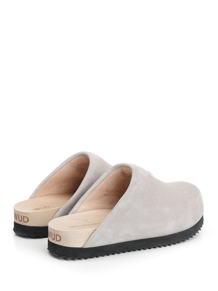 Wud Suede Clogs Sandals - Grey | 2489c097feadf71cfe4e0998cfa88ef27975377e
