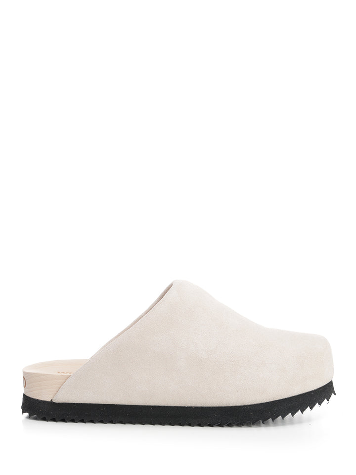 Wud Suede Clogs Sandals - Beige | f321618d95d90db2a49597c654871bedf3365c97