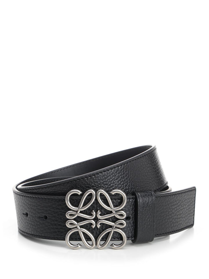 Loewe Anagram Belt In Grained Calfskin Belts - Black | e7822d4aae47414675f0f10f002b1eb3cdfc2f57