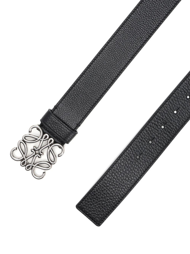 Loewe Anagram Belt In Grained Calfskin Belts - Black | dc1e4efb1560d3cde1ee94cb8acd676cd200f21b