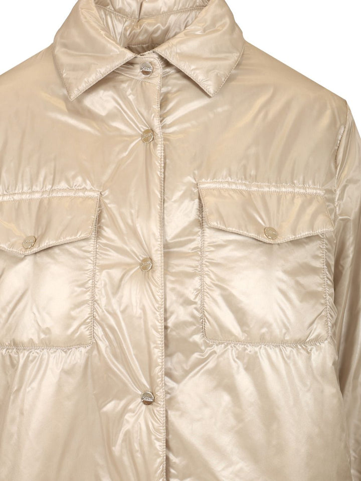 Herno Padded Nylon Overshirt Jackets - Beige | af2b703613f4f205ed10cfd6bcc559a35ca62091