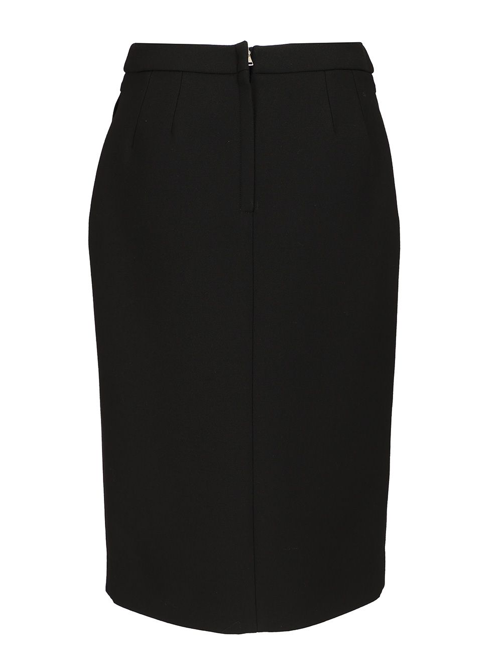 Dolce & Gabbana Wool Midi Skirt With Slit Skirts - Black | b597b00cf91d5d7c4c37d8b622a43fdbd2f133a6