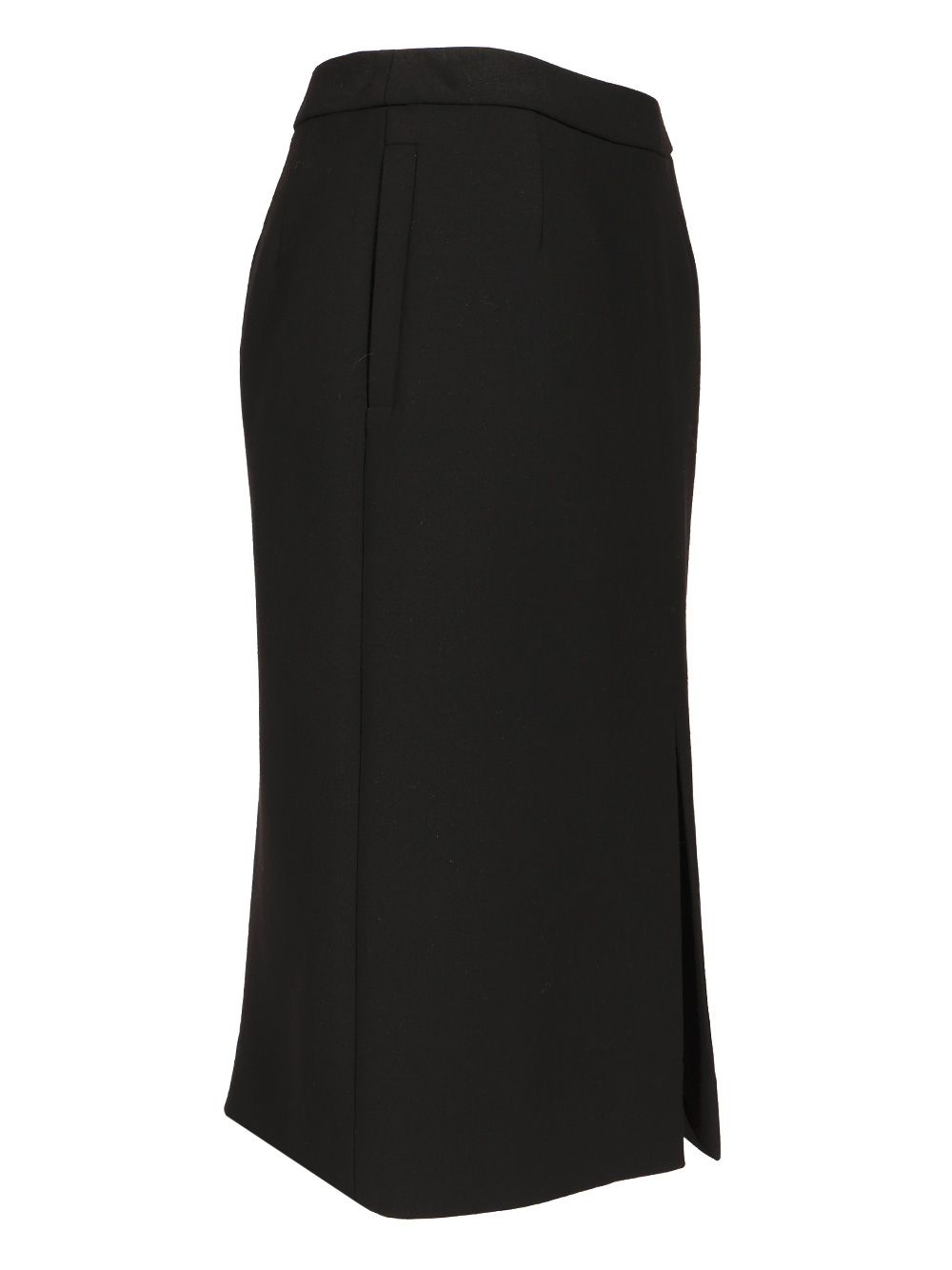 Dolce & Gabbana Wool Midi Skirt With Slit Skirts - Black | 5dd7dbfd74e9c8ee4c272459b6362b298a9a9cc4
