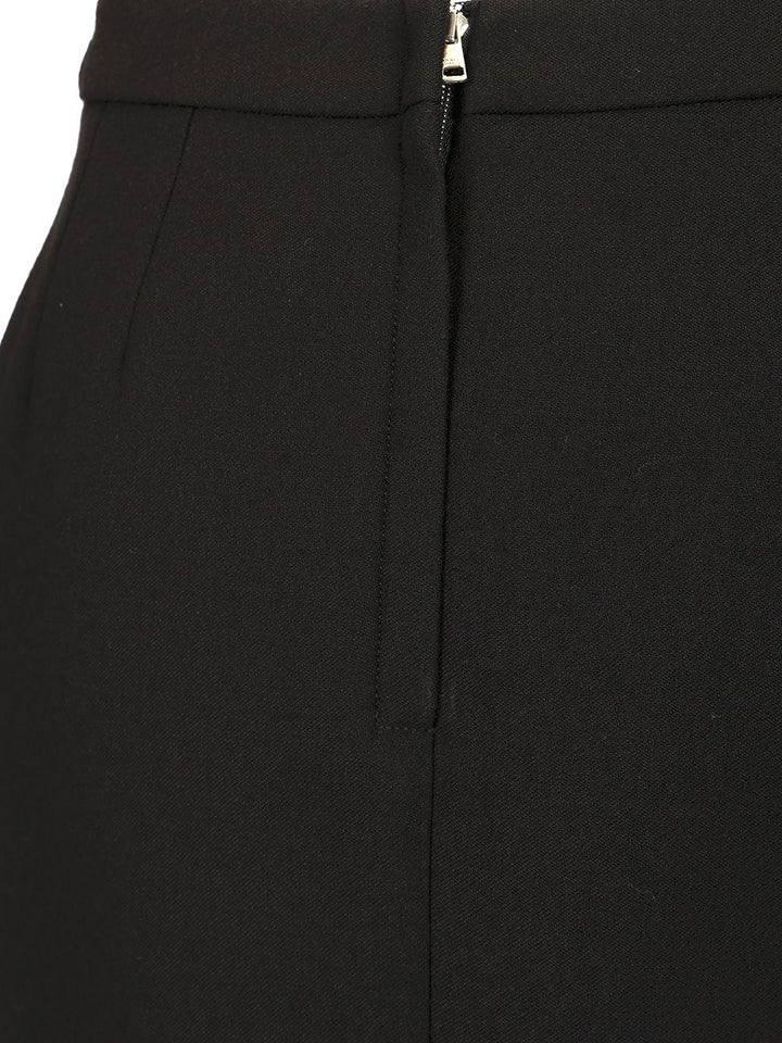 Dolce & Gabbana Wool Midi Skirt With Slit Skirts - Black | 9883b8fe8b695a2b358e78c66034962c90a365f0