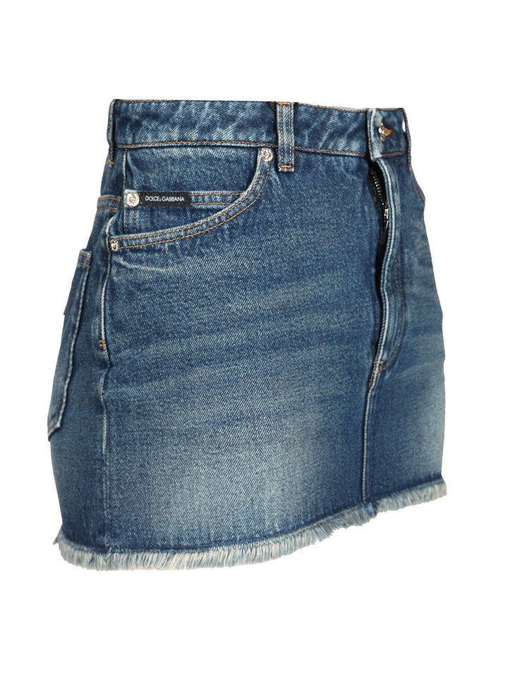 Dolce & Gabbana Denim Mini Skirt Skirts - Blue | ea6f608cb1dd957eb9894805f73bd806c30bbee4